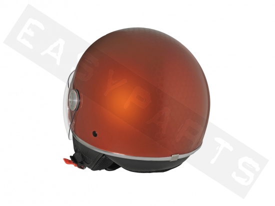 Helm Demi Jet PIAGGIO Mirror BT (Bluetooth) Sunset Orange A16